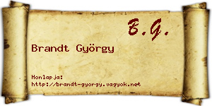 Brandt György névjegykártya