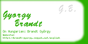 gyorgy brandt business card